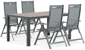 Tuinset 4 personen 155 cm Aluminium/textileen Grijs Hartman Aruba/Young