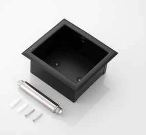 Saniclear Nero inbouw toiletrol houder zonder klep mat zwart