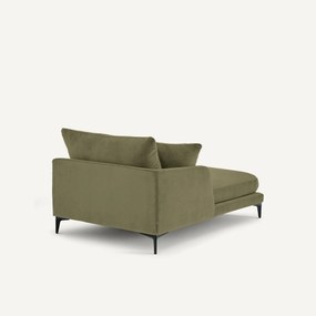 Longchair in stone-kleurig fluweel, MODERNISTE, ontwerp van Emmanuel Gallina