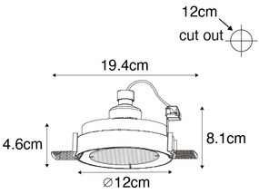 Set van 6 Moderne inbouwspot zwart GU10 AR70 rond trimless - Oneon GU10 Binnenverlichting Lamp