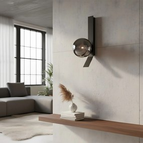 WANDLAMP APP1757-1W ZWART CHROOM