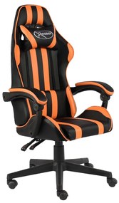 vidaXL Racestoel kunstleer zwart en oranje
