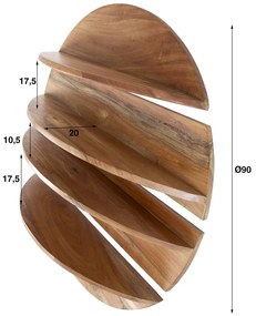 Rond Wandschap 4-delig - 90x22x90cm.