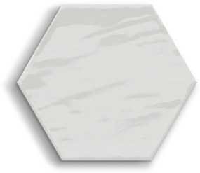 Hoogglans Wandtegel 16x18 Cm Cifre Monochrome Hexagon White Brillo