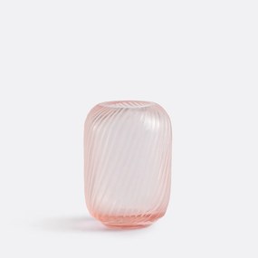 Vaas in geribbeld glas H13 cm, Azea