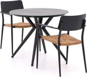 Diningset Bellagio | 2 personen aluminium | Tuinset stapelbaar | 3-delig | Kees Smit Tuinmeubelen