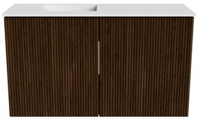 Mondiaz Joya 70cm toiletmeubel walnut met wastafel faye links 1 kraangat talc