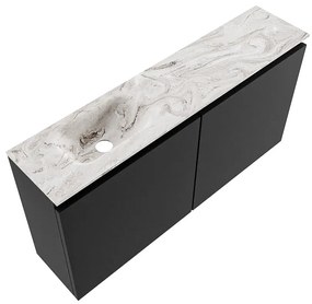 Mondiaz Ture DLux toiletmeubel 100cm urban met wastafel glace links met kraangat