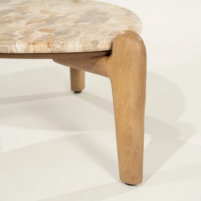 Salontafel Hout En Marmer S - 70 X 70cm.
