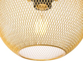 Eettafel / Eetkamer Industriële hanglamp goud 3-lichts - Flor Industriele / Industrie / Industrial E27 Binnenverlichting Lamp