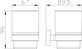 Eastbrook Asti messing bekerhouder zwart mat