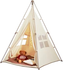 VEVOR Kinderspeeltent, Tipi-tent voor kinderen van 1-5 jaar, opvouwbare peutertent met mat en draagtas, binnen- en buitentent voor kinderen met ramen