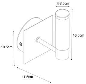 Moderne badkamer wandlamp staal IP44 - Bath Modern G9 IP44 vierkant Lamp