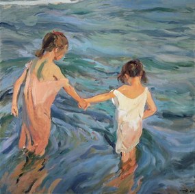 Kunstreproductie Children in the Sea, 1909, Sorolla y Bastida, Joaquin