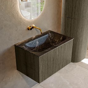 Mondiaz Kurve-dlux 70cm badmeubel shadow met 1 lade en wastafel big small midden zonder kraangat lava