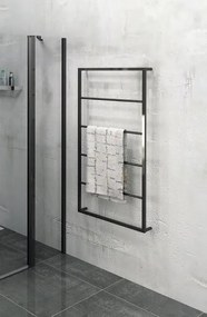 Sapho Industrial handdoekrek hangend 115x45cm mat zwart