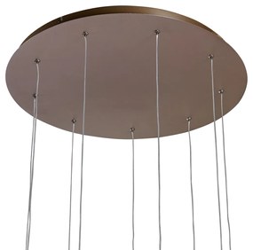 Design hanglamp donker brons 9-lichts incl. LED 3-staps dimbaar - Vide Anella