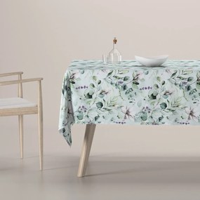 Dekoria Rechthoekig tafelkleed, muntgroen -wit, 130 x 210 cm