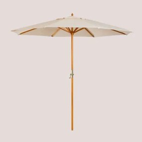 Parasol In Stof En Hout Ø290 Cm Cretas Naakt Beige - Sklum