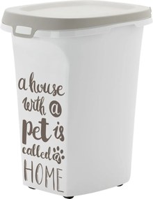 Moderna Voercontainer Trendy Story Pet Wisdom - 20 Liter - 36.5 x 29 x 42.5 cm - Wit/Taupe