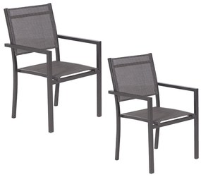 Garden Impressions Moon tuinstoel donker grijs - 2 stuks