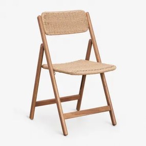 Set Van 4 Inklapbare Tuinstoelen Van Acaciahout Zayma Bruin – Rotan - Sklum