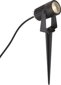 Moderne prikspot 12V zwart incl. LED IP67 - Voltaire Pico