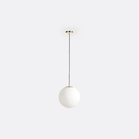 Hanglamp in messing en opaline glas Ø30 cm, Moricio