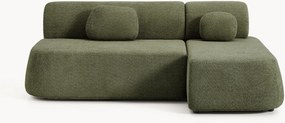 Hoekbankbed Pao van teddy-bouclé
