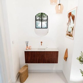 Mondiaz Joya DLux 100cm toiletmeubel ruby met wastafel faye midden zonder kraangat ostra