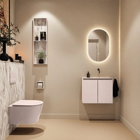 Mondiaz Ture DLux toiletmeubel 60cm rosee met wastafel glace rechts zonder kraangat