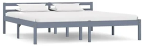 vidaXL Bedframe met 4 lades massief grenenhout grijs 160x200 cm