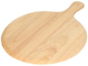 Snij-/pizzaplank, rubberhout,Ø 33 cm