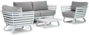 Stoel en Bank Loungeset 4 personen Aluminium Wit Santika Furniture Santika Sovita