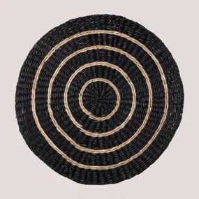 Placemat Van Jute Khaa Zwart - Sklum