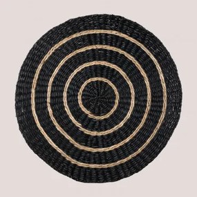 Placemat Van Natuurlijke Jute Khaa Zwart - Sklum