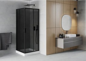 Mexen Rio vierkante douchecabine 70 x 70 cm, grafiet, zwart + douchebak, wit - 860-070-070-70-40-4510