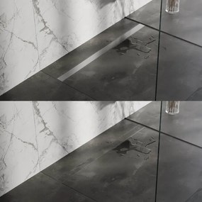 Brauer Douchegoot - 110x7.5cm - vloerflens - tegelinlegrooster omkeerbaar - RVS - geborsteld RVS DR-MRF110NG
