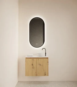Gliss Design Echo toiletmeubel 60cm artisan eiken met toppaneel wit mat