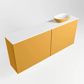 Mondiaz Fowy toiletmeubel 120cm ocher met gele waskom rechts zonder kraangat