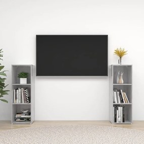 vidaXL Tv-meubelen 2 st 107x35x37 cm spaanplaat betongrijs