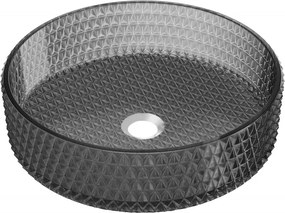 Mexen Aura glazen opzetwastafel 39 x 39 cm, zwart - 24013970