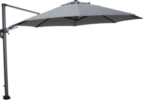 Garden Impressions Hawaii zweefparasol Ø350 cm - frame carbon black - licht grijs doek