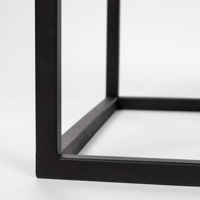 Hoge Wijnkast Zwart Met Rotan - 80x38x175cm.