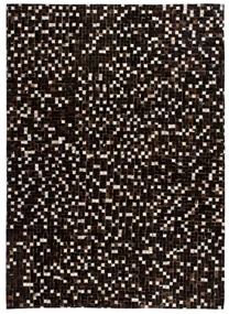 vidaXL Vloerkleed vierkant patchwork 120x170 cm echt leer zwart/wit