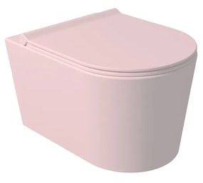 Salenzi Civita wandcloset toiletpot randloos mat roze 50x35x36.5cm