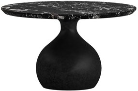 Goossens Salontafel Emiel rond, marmer zwart,, 60 x 35 x 60 cm