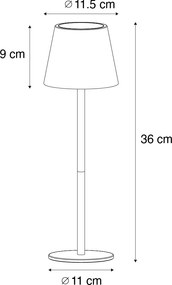 Tafellamp wit incl. LED dimbaar en oplaadbaar IP54 - Murdock
