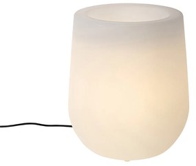 Smart buiten vloerlamp met dimmer bloempot wit IP44 incl. Wifi A60 - Flowerpot Modern E27 IP44 Buitenverlichting rond