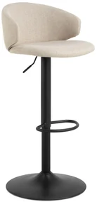 NELA Beige (stof Basel 24)/zwarte poten - DRAAIBARE BARKRUK MET BEKLEDING - VOOR KEUKEN SALON RESTAURANT
